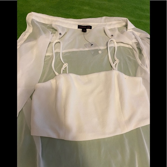 MATERIAL GIRL beautiful women white top/size M - Picture 2 of 8